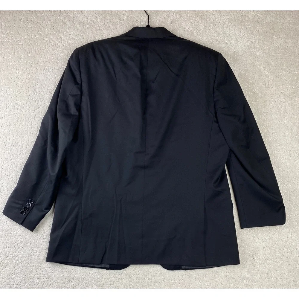 Mabro Handmade Blazer Mens IT 54 Black Guabello Super 140s Wool Italy Sport Coat